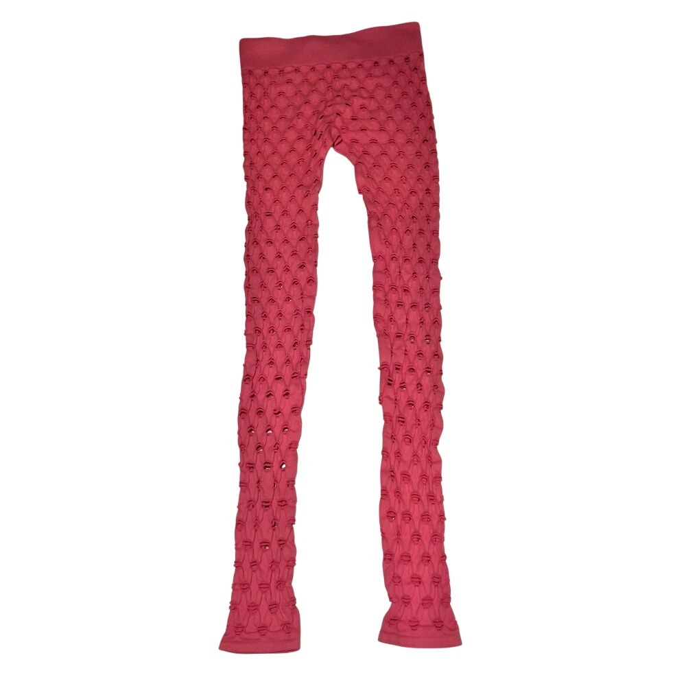 Maisie Wilen Pink Perforated Textured Leggings One Size NWT